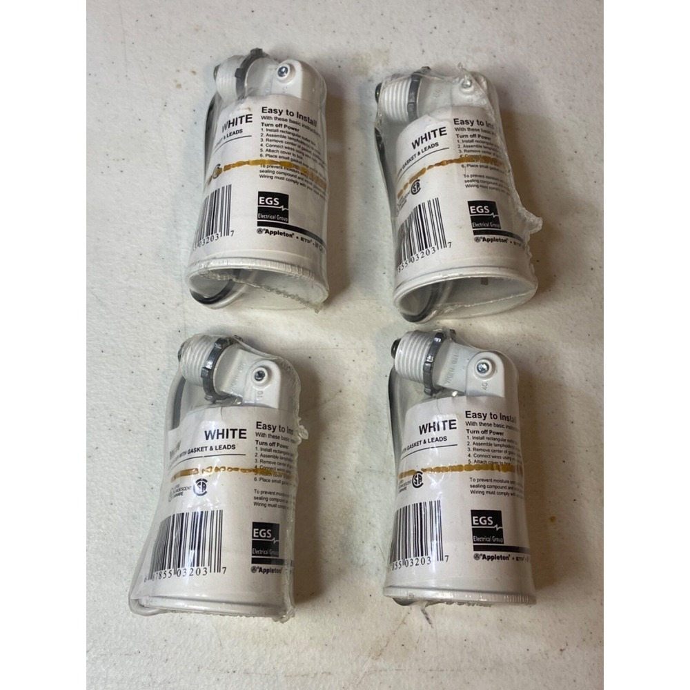 Lot of 4 Appleton EGS White Lamp Holders WLIW New Factory Sealed!! I1